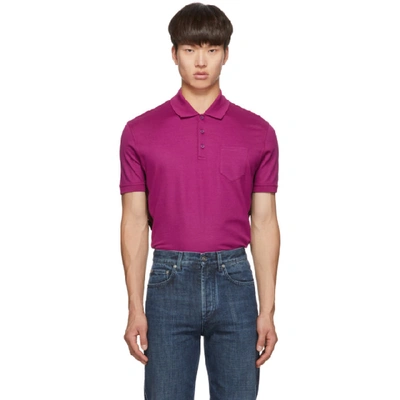 Shop Givenchy Pink Slim Fit Logo Polo In 675-fushia