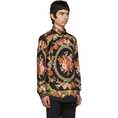 Shop Dolce & Gabbana Dolce And Gabbana Black Flower Print Shirt In Hnhh3 Black