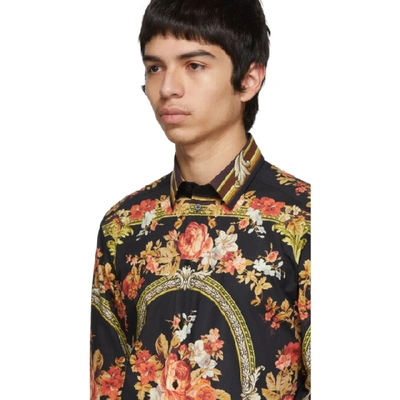 Shop Dolce & Gabbana Dolce And Gabbana Black Flower Print Shirt In Hnhh3 Black