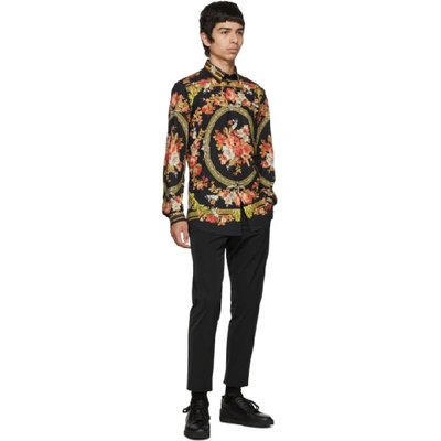 Shop Dolce & Gabbana Dolce And Gabbana Black Flower Print Shirt In Hnhh3 Black