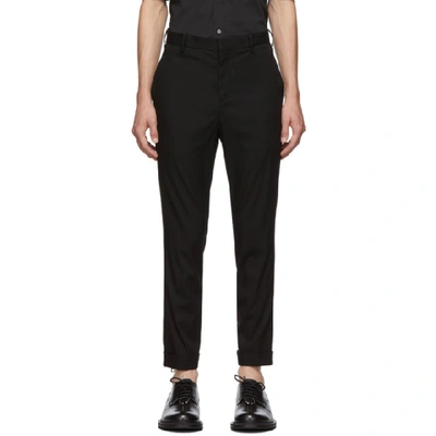 Shop Neil Barrett Black Skinny Zip Trousers In 01 Black