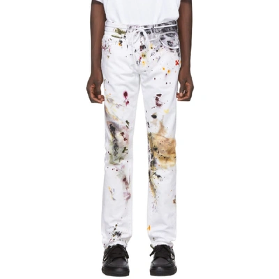 Shop Off-white White Dirty Jeans In 1328 Dtwhor