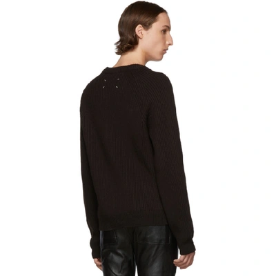 Shop Maison Margiela Black Ribbed Sweater In 144 Blk