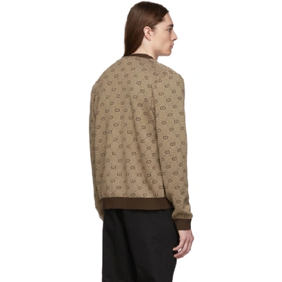 Shop Gucci Brown Gg Cardigan In 2094 Camel