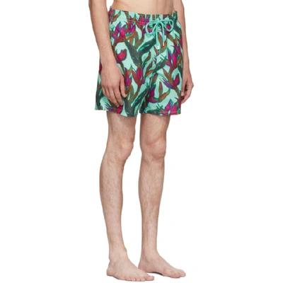 Shop Vilebrequin Multicolor Moorea Paradise 3d Swim Shorts In Lagon