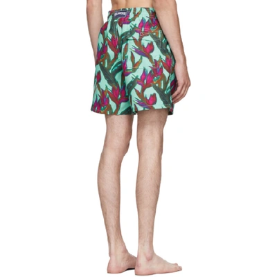 Shop Vilebrequin Multicolor Moorea Paradise 3d Swim Shorts In Lagon