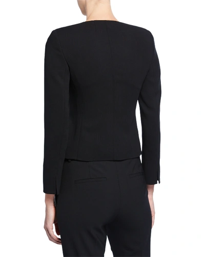Akris Tabbed Button-front Short Wool Jacket In Black