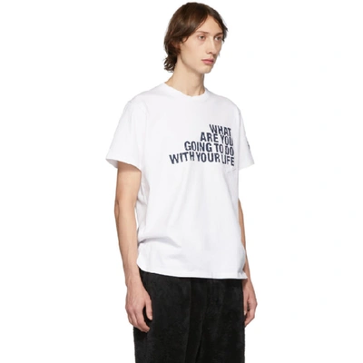 Shop Engineered Garments White Text T-shirt In Rp001awhite