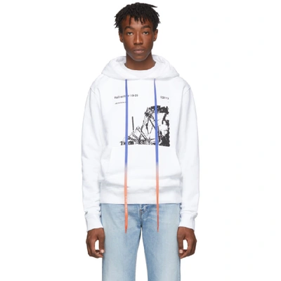 Shop Off-white White And Black Ruined Factory Slim Hoodie In 0110 Whtblk