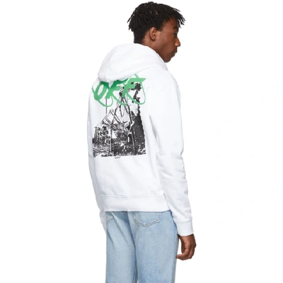 Shop Off-white White And Black Ruined Factory Slim Hoodie In 0110 Whtblk