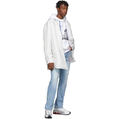 Shop Off-white White And Black Ruined Factory Slim Hoodie In 0110 Whtblk