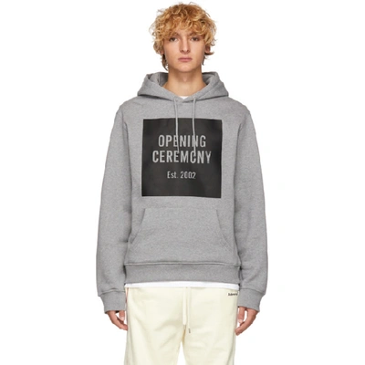 Shop Opening Ceremony Grey Box Logo Hoodie In 0300 Hgrey