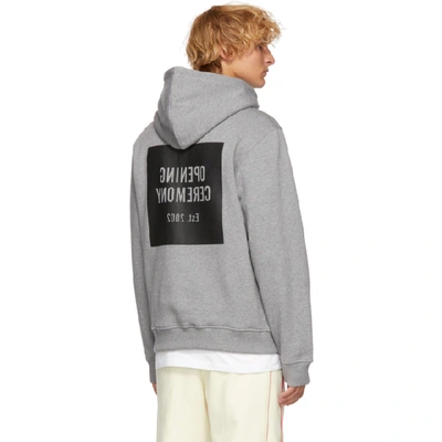 Shop Opening Ceremony Grey Box Logo Hoodie In 0300 Hgrey