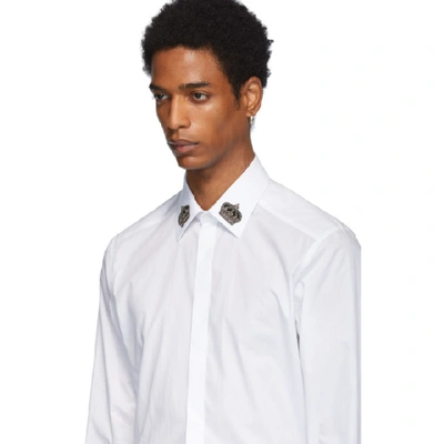 Shop Dolce & Gabbana Dolce And Gabbana White Crown Collar Shirt In W0800 White