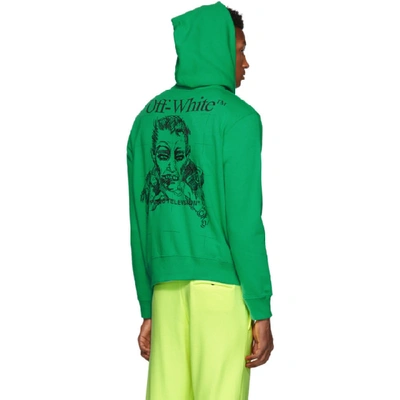 Shop Off-white Green Mirko Artist Slim Hoodie In Green/black