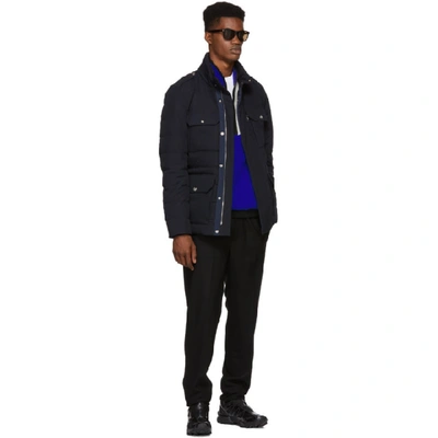 Shop Moncler Navy Down Levet Jacket In 36-742.nvy