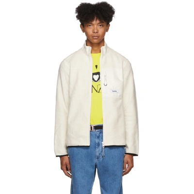 Shop Kenzo Off-white Polar Tech Jacket In 03 Ecru