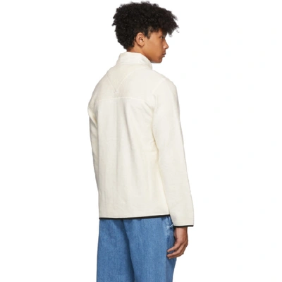 Shop Kenzo Off-white Polar Tech Jacket In 03 Ecru