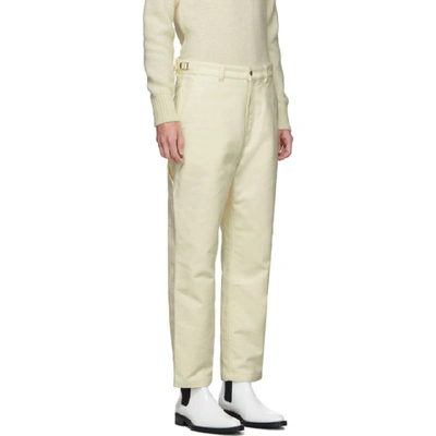 Shop Ami Alexandre Mattiussi Off-white Worker Straight-fit Trousers In 150 Ecru