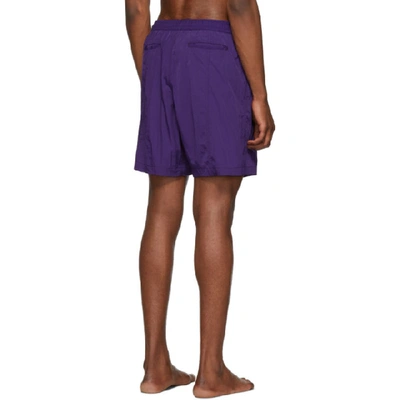 Shop Ami Alexandre Mattiussi Purple Logo Long Swim Shorts In 500 Violet