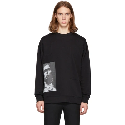 Shop Isabel Benenato Black Crewneck Sweatshirt In Black 01