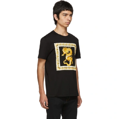 Shop Versace Black Dragon Insert T-shirt