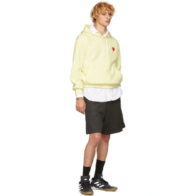 Shop Comme Des Garçons Play Yellow Heart Patch Hoodie In White