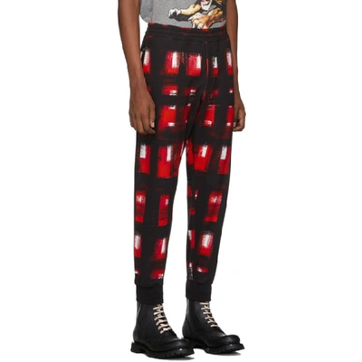 Shop Alexander Mcqueen Black And Red Check Lounge Pants In 1062 Blkred