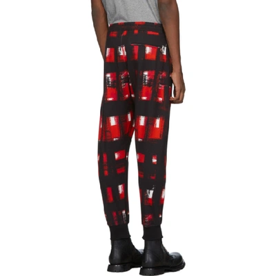 Shop Alexander Mcqueen Black And Red Check Lounge Pants In 1062 Blkred