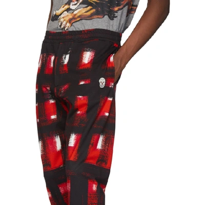 Shop Alexander Mcqueen Black And Red Check Lounge Pants In 1062 Blkred