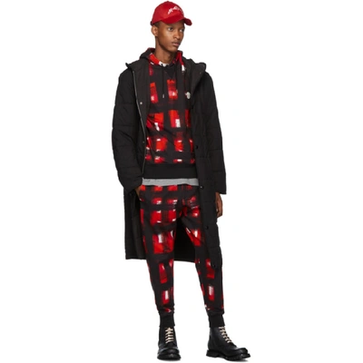 Shop Alexander Mcqueen Black And Red Check Lounge Pants In 1062 Blkred