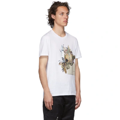 Shop Alexander Mcqueen White Patchwork Skull T-shirt In 0900 Whtmix