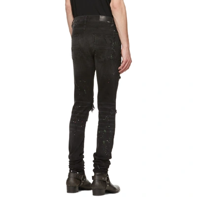 Shop Amiri Black Painted Art Patch Jeans In Ablagedblac