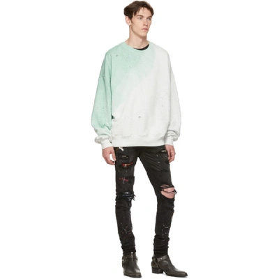 Shop Amiri Black Painted Art Patch Jeans In Ablagedblac