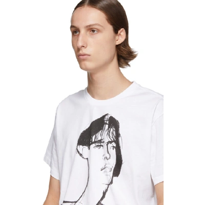 Shop Loewe White Portrait Print T-shirt In 2100 White