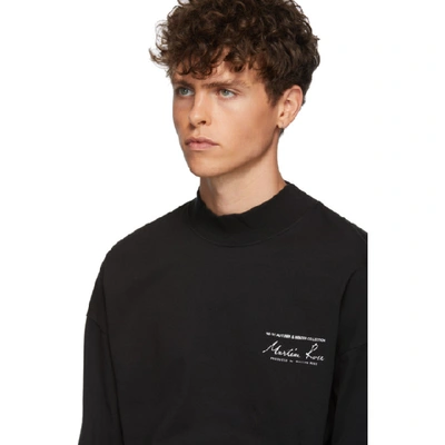 Shop Martine Rose Black Jersey Mock Neck T-shirt