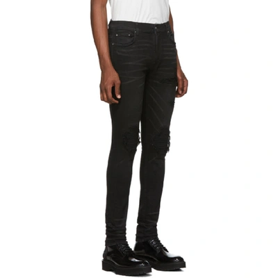 Shop Amiri Black Tonal Patch Jeans In Rough Black