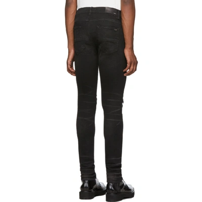 Shop Amiri Black Tonal Patch Jeans In Rough Black