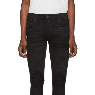 Shop Amiri Black Tonal Patch Jeans In Rough Black