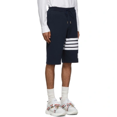 Shop Thom Browne Navy 4-bar Classic Sweat Shorts In 461 Navy