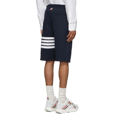 Shop Thom Browne Navy 4-bar Classic Sweat Shorts In 461 Navy
