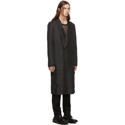 Shop Comme Des Garçons Homme Deux Comme Des Garcons Homme Plus Black Twill Double-breasted Coat In 1 Black
