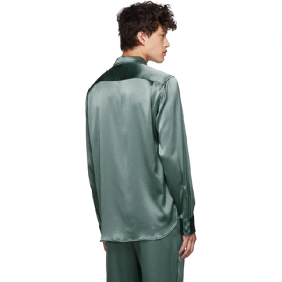 Shop Sies Marjan Green Crinkled Satin Sander Shirt In Kiwi