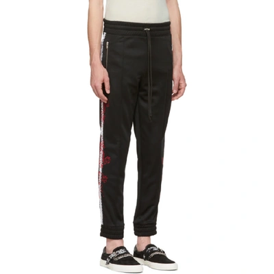 Shop Amiri Black Souvenir Track Lounge Pants In Tar