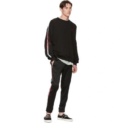 Shop Amiri Black Souvenir Track Lounge Pants In Tar