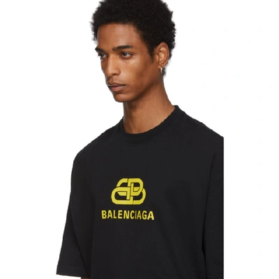 BALENCIAGA 黑色 AND 黄色 BB T 恤