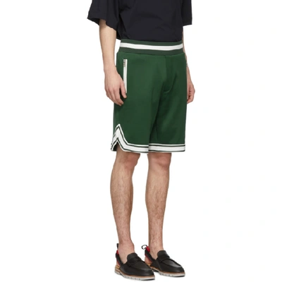 Shop Moncler Green Sweat Shorts In 886.green