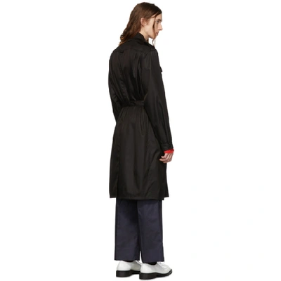 Shop Prada Black Nylon Gabardine Coat