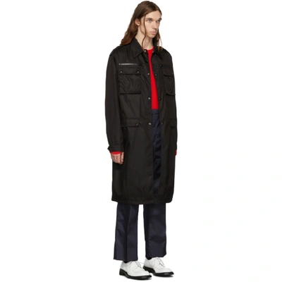 Shop Prada Black Nylon Gabardine Coat