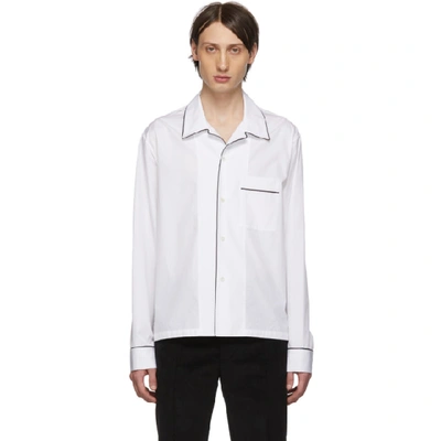 Shop Maison Margiela White Pyjama Shirt In 100 White
